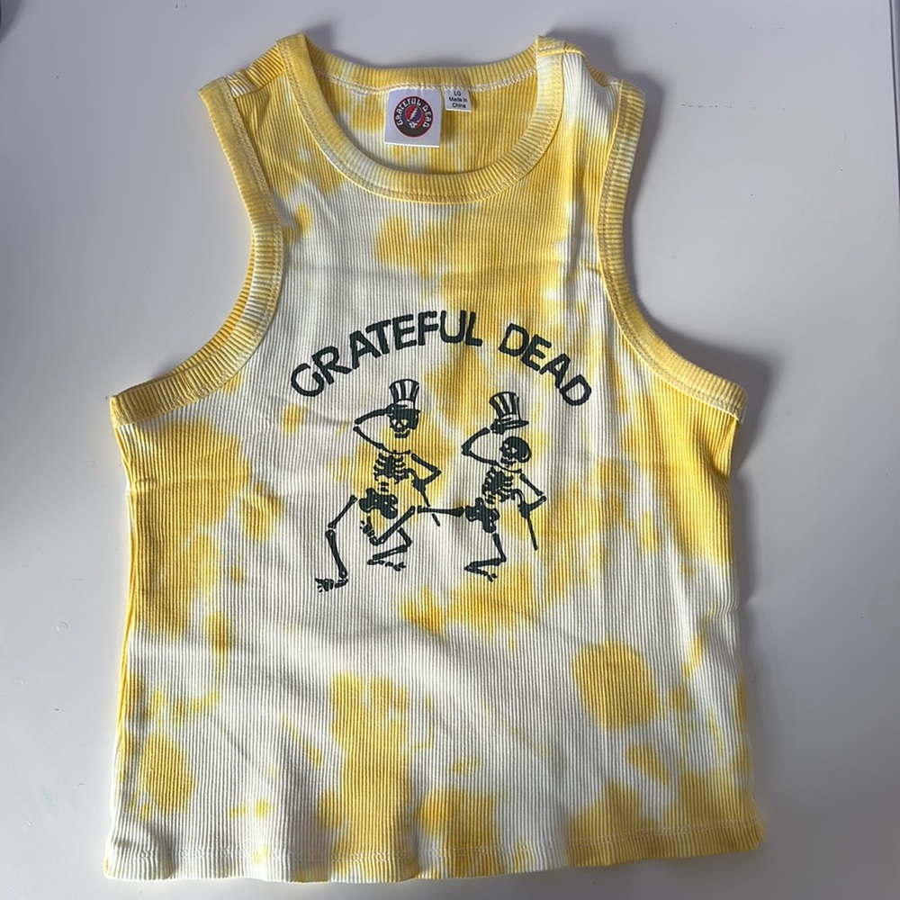 Grateful Dead Tie Dye Yellow Tank